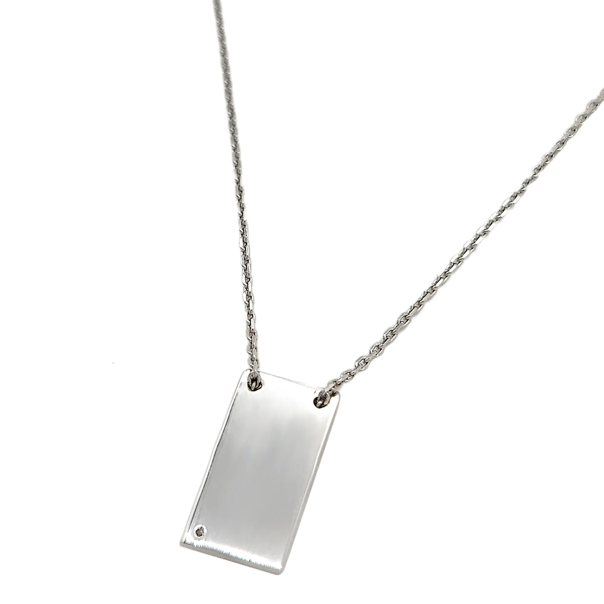 Vertical Rectangle Pendant with Diamond