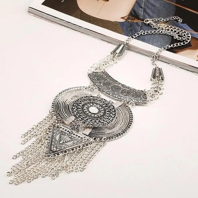 Vintage Tassel Long Pendant Necklace
