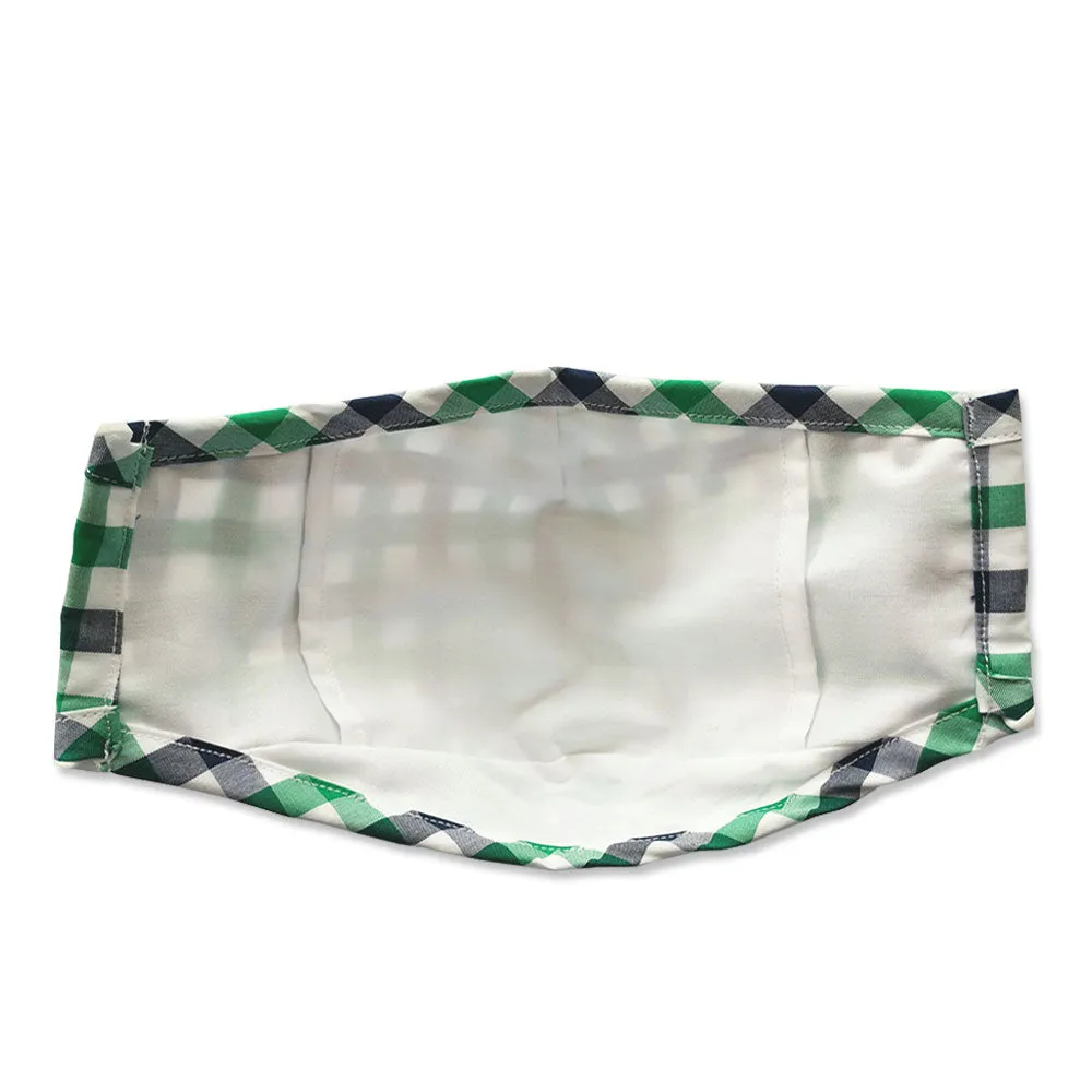Visage Plaid Green/Navy Face Mask
