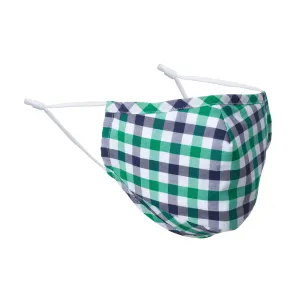 Visage Plaid Green/Navy Face Mask