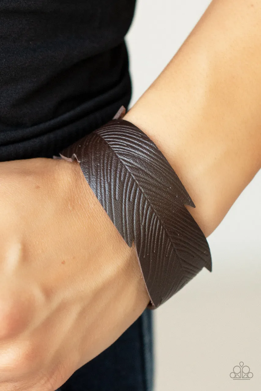 Whimsically Winging It Brown Paparazzi Bracelet