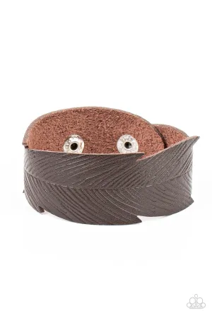 Whimsically Winging It Brown Paparazzi Bracelet