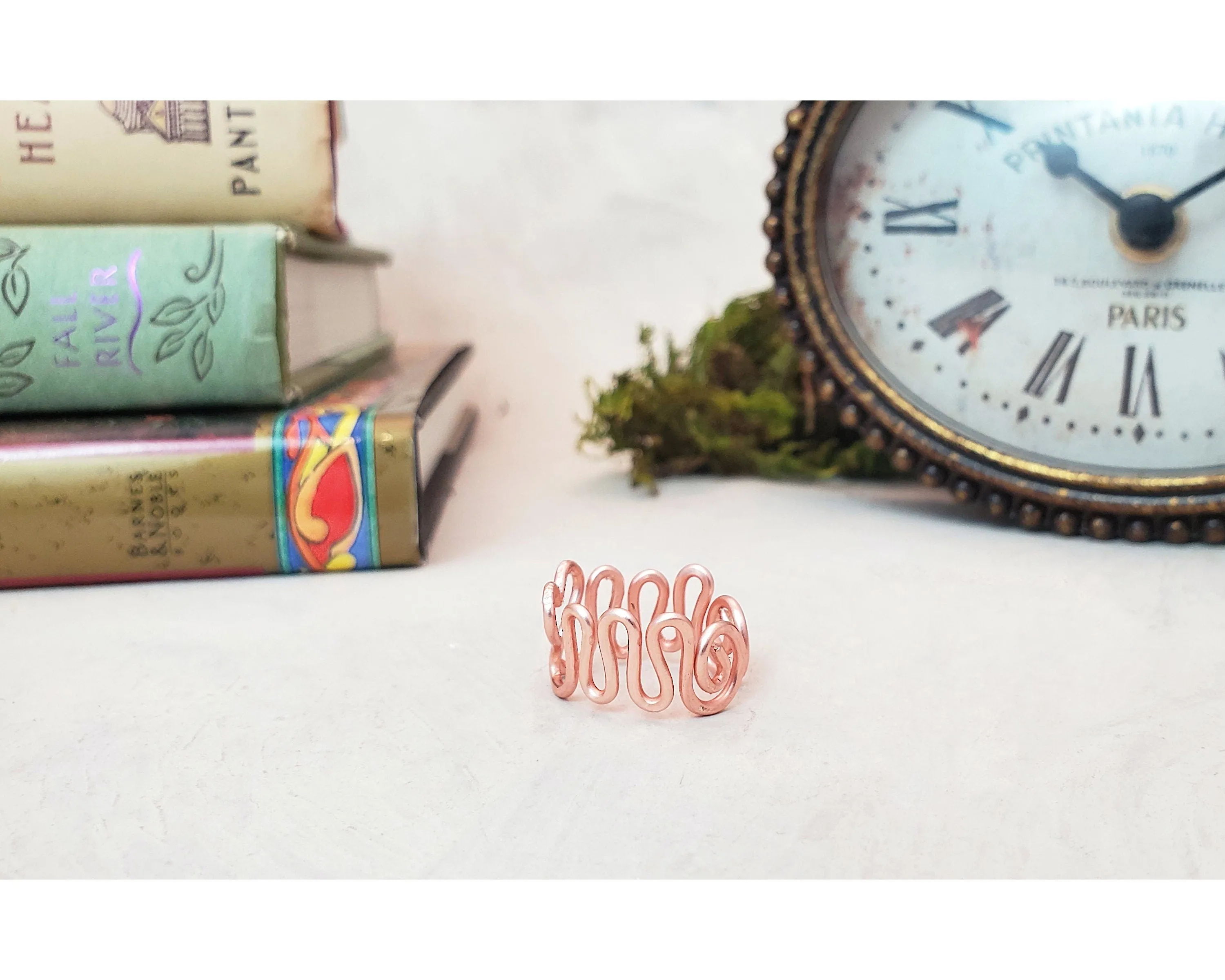 Wire Heart Squiggle Ring, Simple, Minimalist, Adjustable, Boho, Bohemian, Love, Choice of Colors and Metals