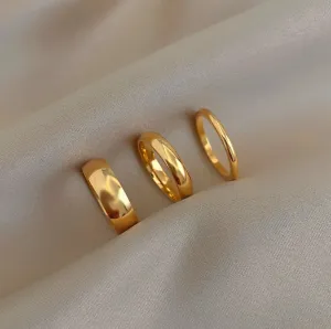 Women Stainless Steel Gold Rings