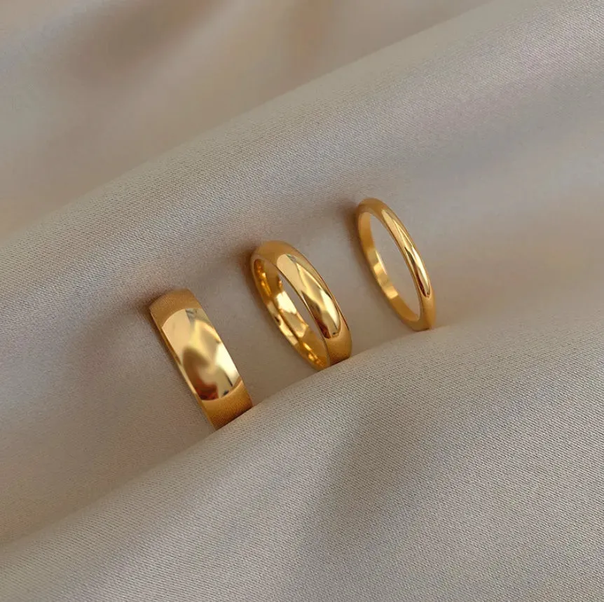 Women Stainless Steel Gold Rings