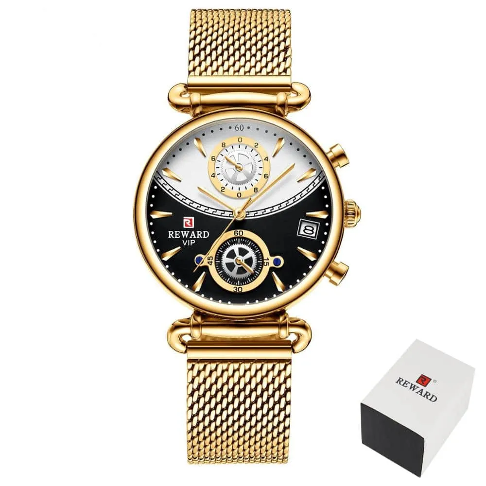 Women's Double Color Mesh Band Watch