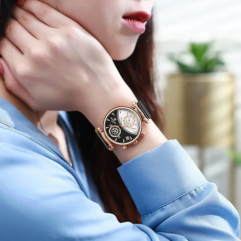 Women's Double Color Mesh Band Watch