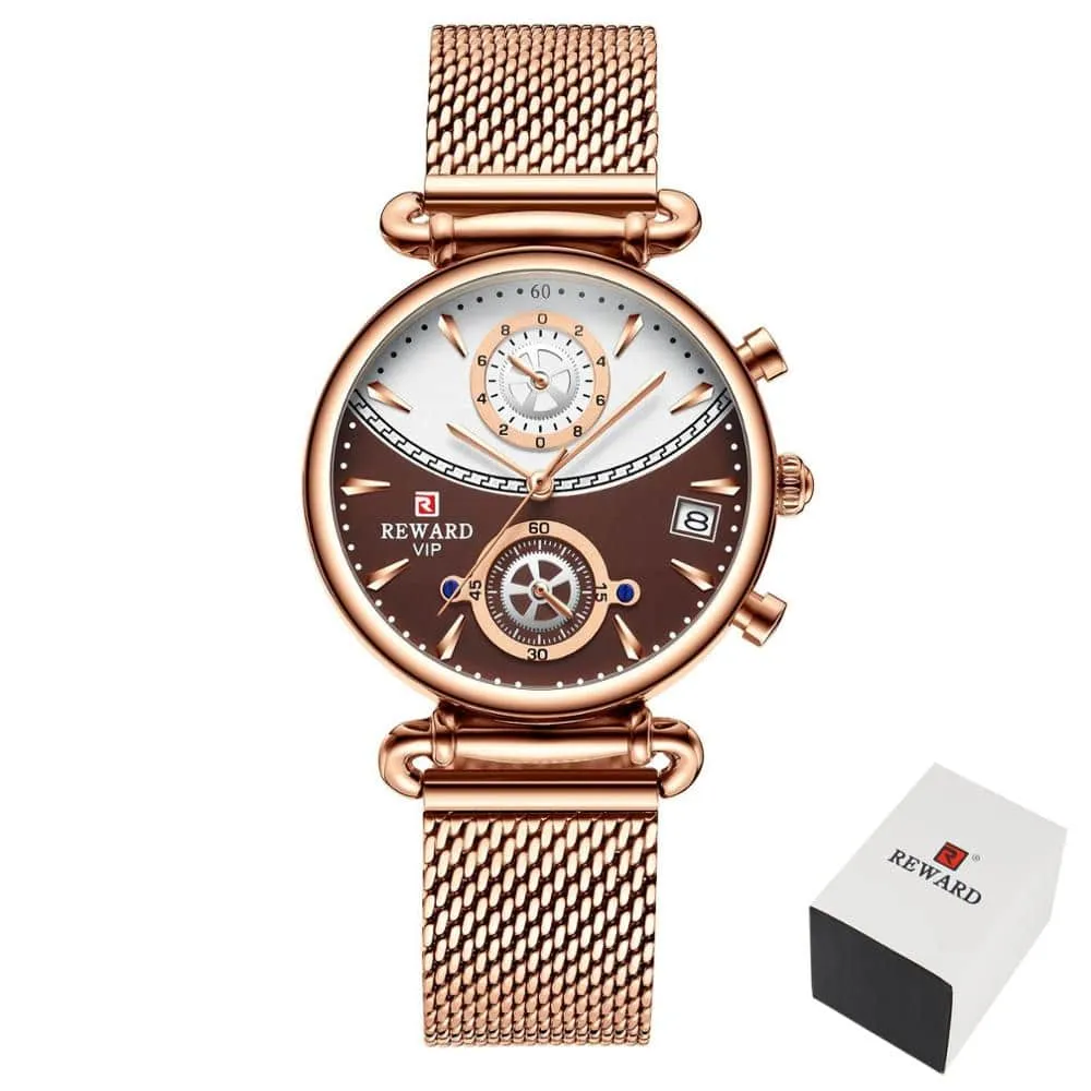 Women's Double Color Mesh Band Watch