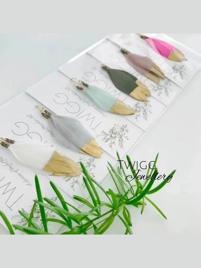 x6 Hand Painted Feather Earring Mix