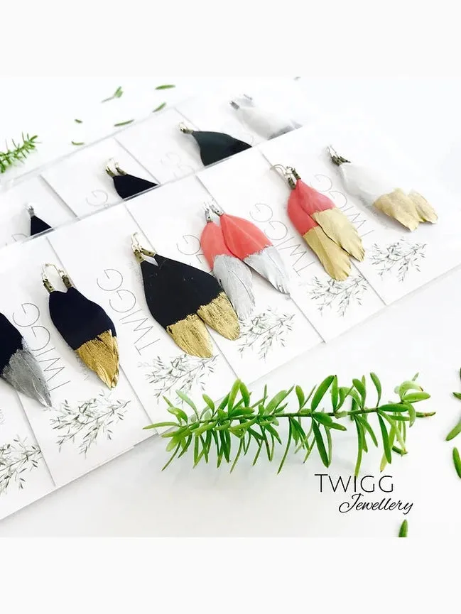 x6 Hand Painted Feather Earring Mix