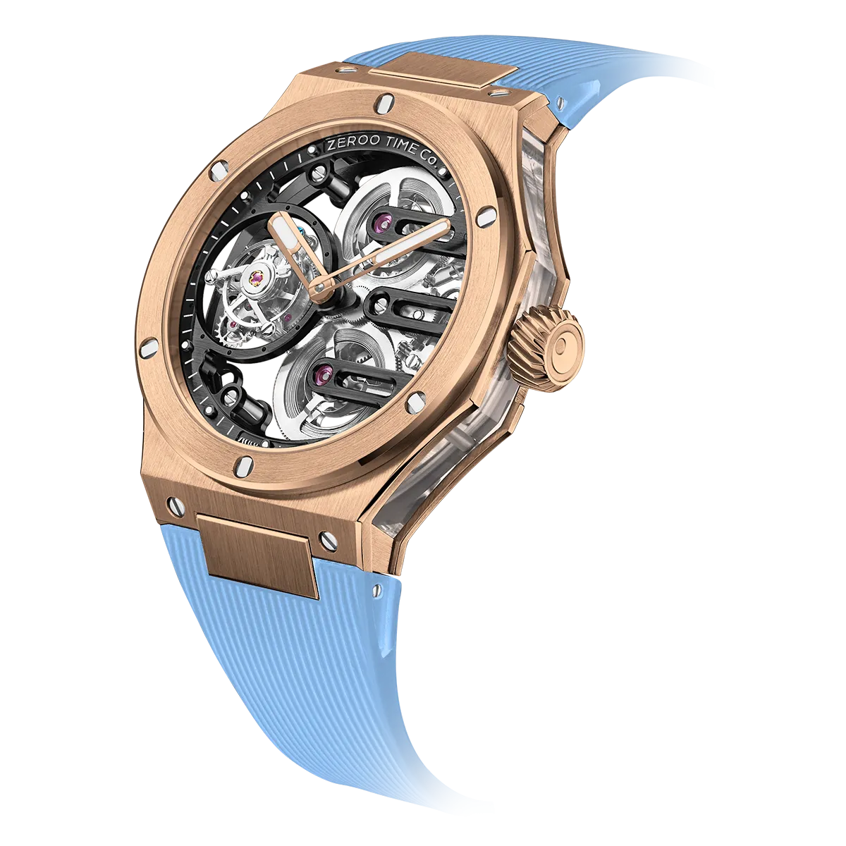 ZEROO T8 THE ORION FULL SKELETON TOURBILLONMANUAL TOURBILLON WATCH FOR GENTS - ZT008RBLB