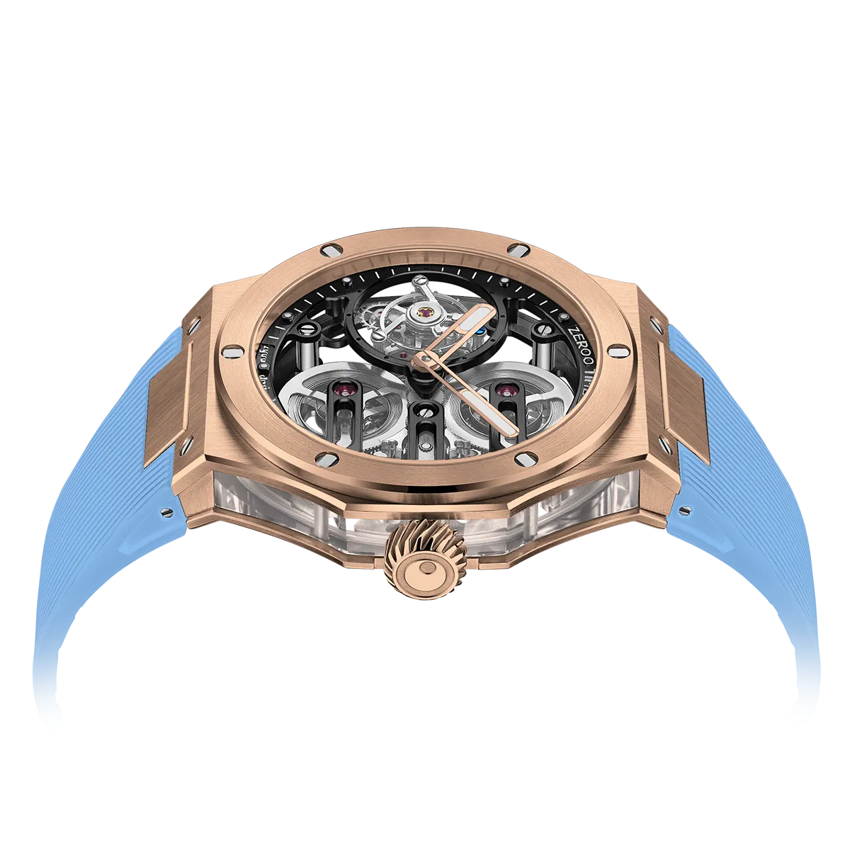 ZEROO T8 THE ORION FULL SKELETON TOURBILLONMANUAL TOURBILLON WATCH FOR GENTS - ZT008RBLB