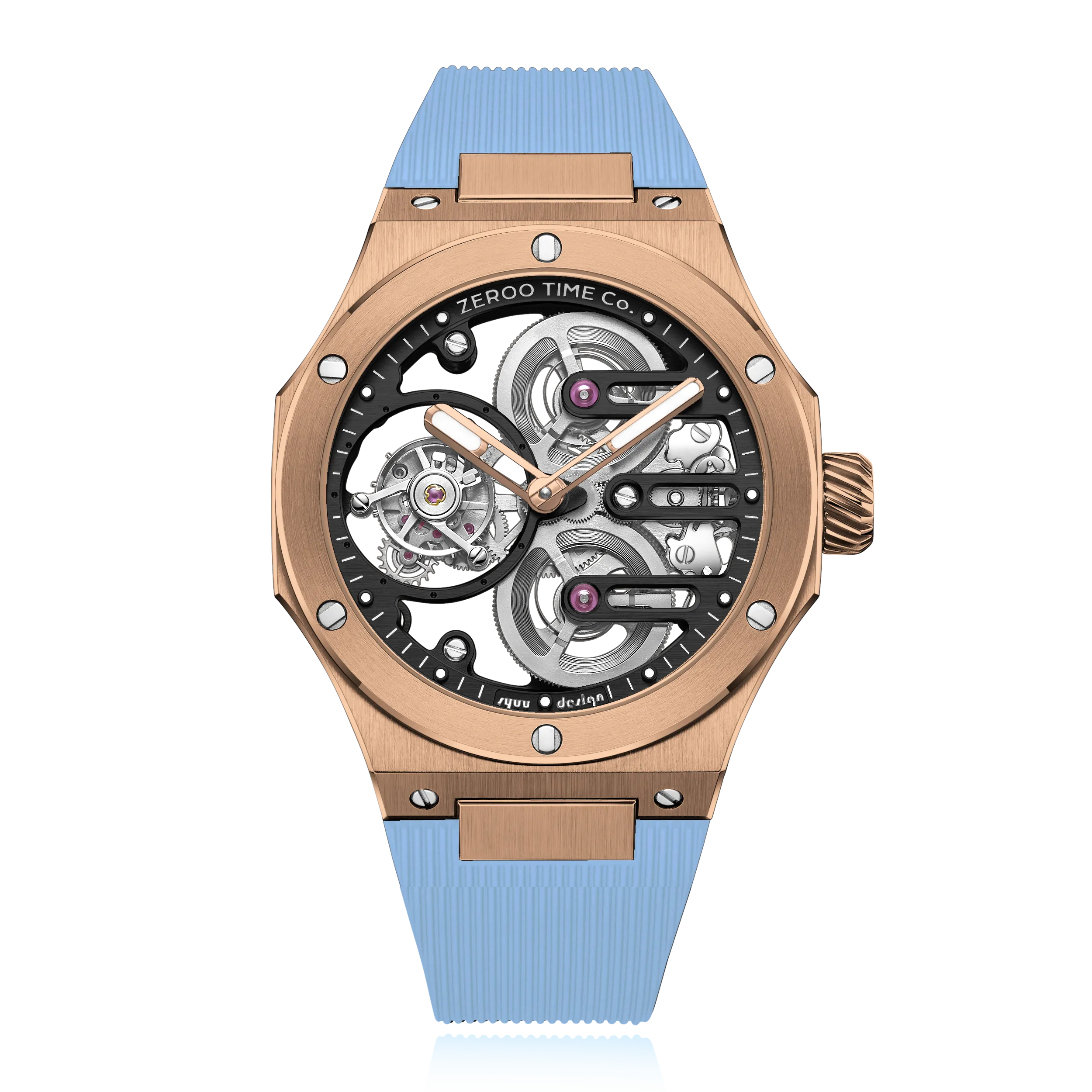 ZEROO T8 THE ORION FULL SKELETON TOURBILLONMANUAL TOURBILLON WATCH FOR GENTS - ZT008RBLB