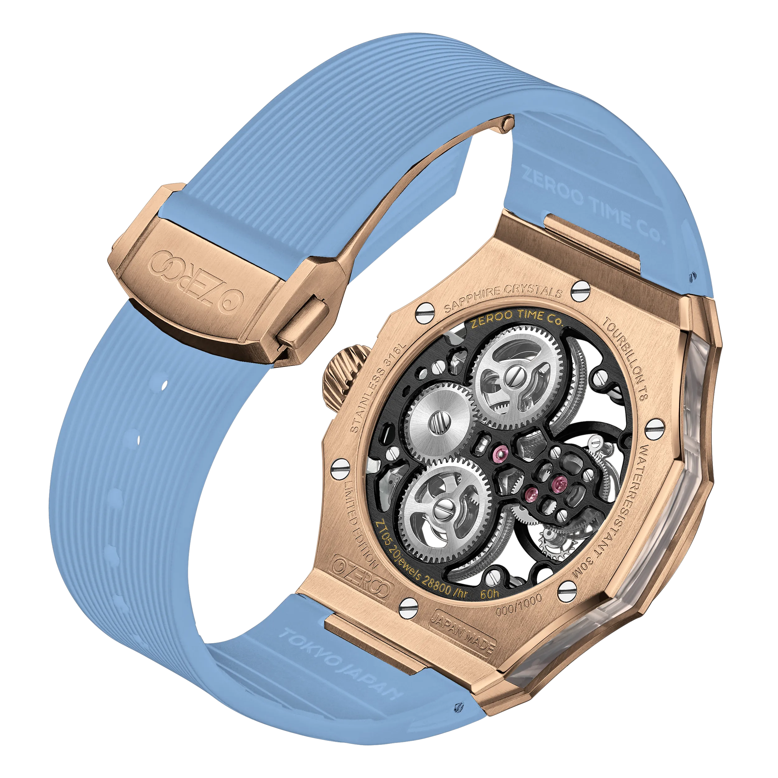 ZEROO T8 THE ORION FULL SKELETON TOURBILLONMANUAL TOURBILLON WATCH FOR GENTS - ZT008RBLB
