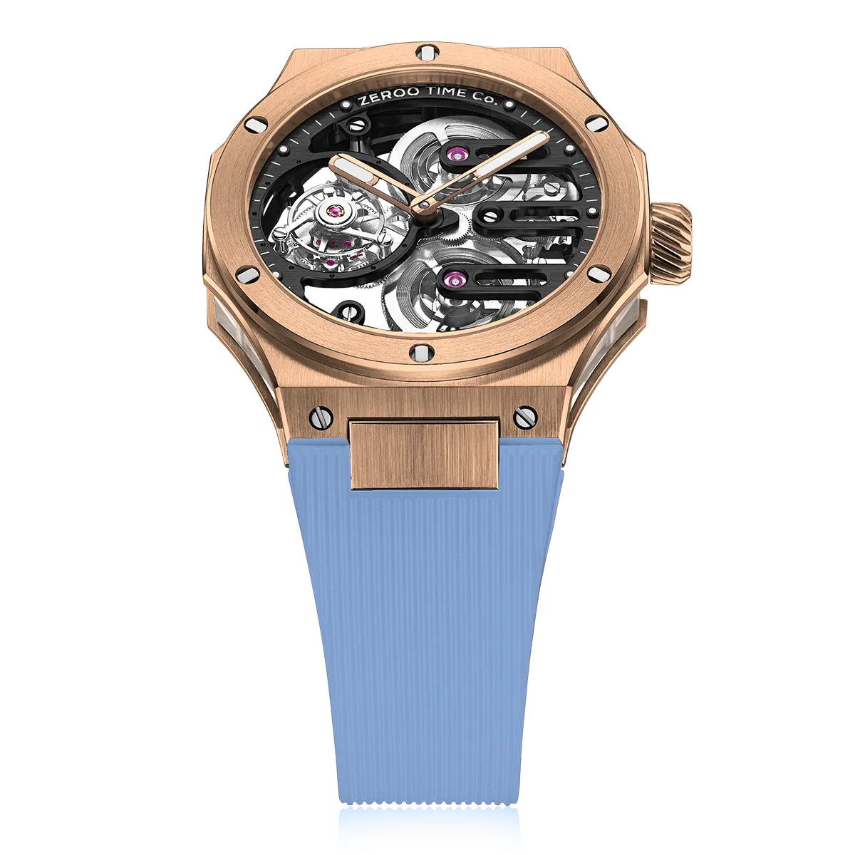 ZEROO T8 THE ORION FULL SKELETON TOURBILLONMANUAL TOURBILLON WATCH FOR GENTS - ZT008RBLB