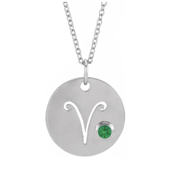 Zodiac Gemstone Charm Necklace