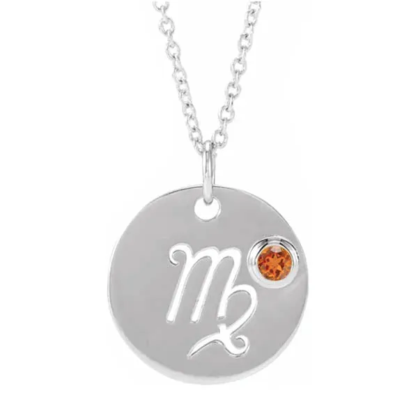Zodiac Gemstone Charm Necklace