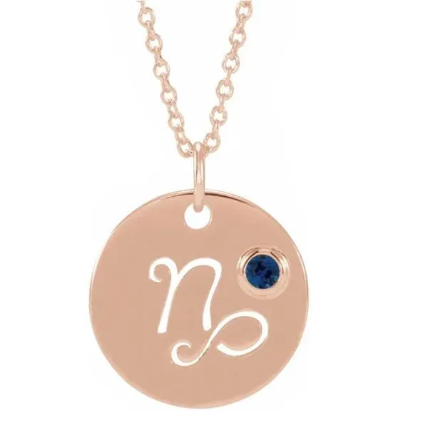 Zodiac Gemstone Charm Necklace