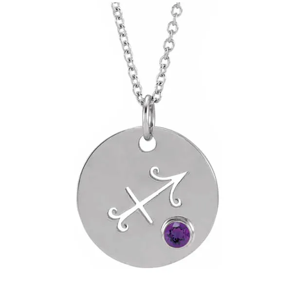 Zodiac Gemstone Charm Necklace