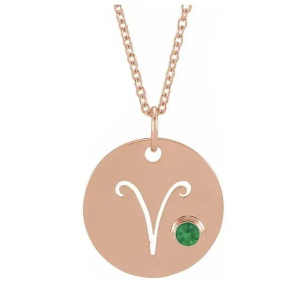 Zodiac Gemstone Charm Necklace