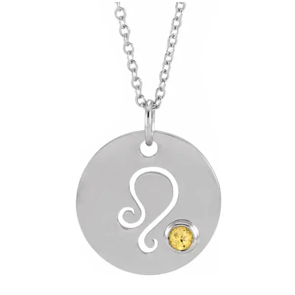 Zodiac Gemstone Charm Necklace
