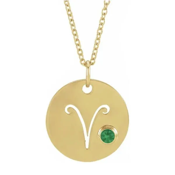 Zodiac Gemstone Charm Necklace