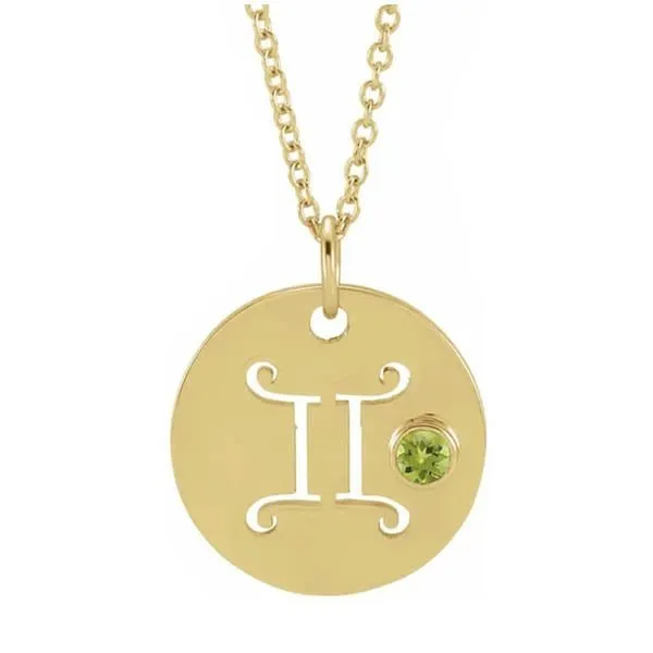 Zodiac Gemstone Charm Necklace