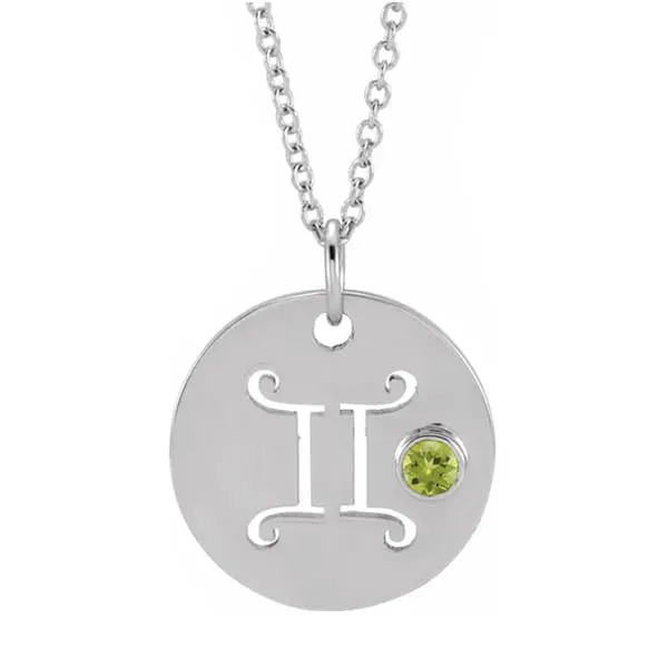 Zodiac Gemstone Charm Necklace