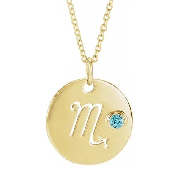 Zodiac Gemstone Charm Necklace