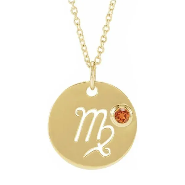 Zodiac Gemstone Charm Necklace