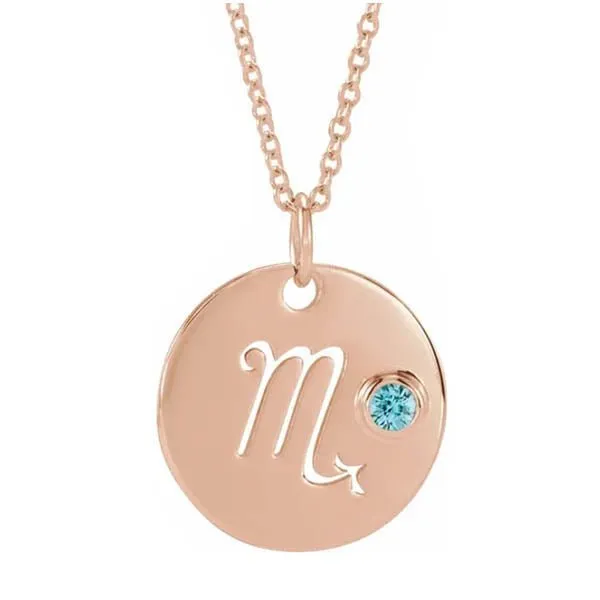 Zodiac Gemstone Charm Necklace