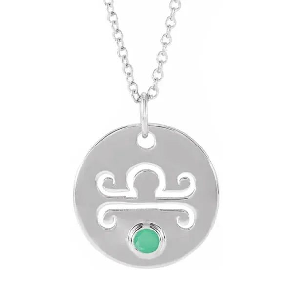 Zodiac Gemstone Charm Necklace