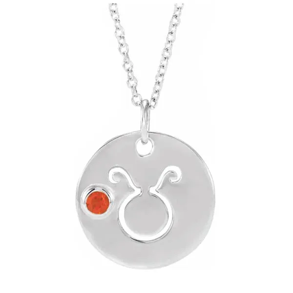 Zodiac Gemstone Charm Necklace