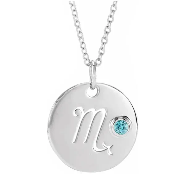Zodiac Gemstone Charm Necklace