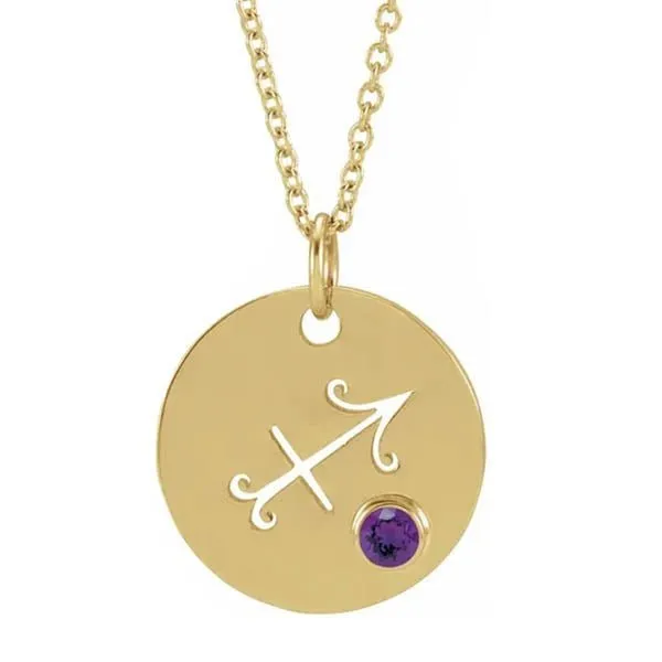 Zodiac Gemstone Charm Necklace