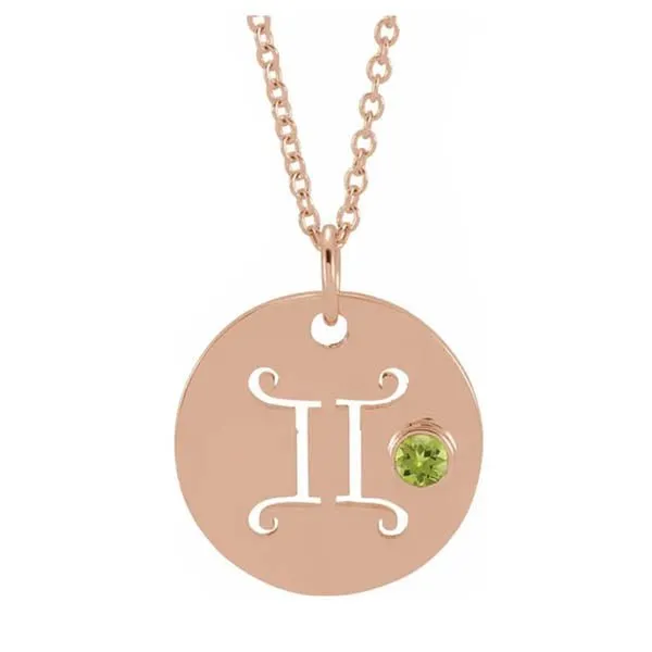 Zodiac Gemstone Charm Necklace