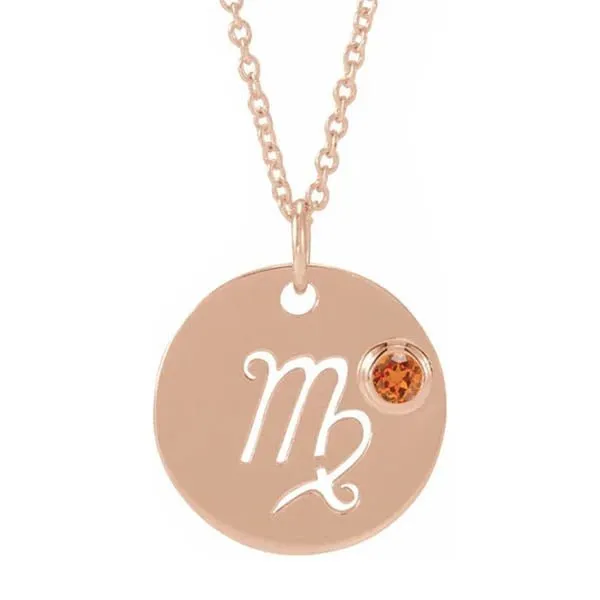 Zodiac Gemstone Charm Necklace