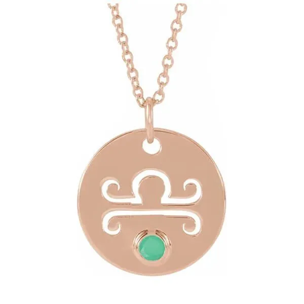 Zodiac Gemstone Charm Necklace