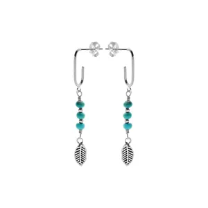 Zora turquoise and feather dangly studs